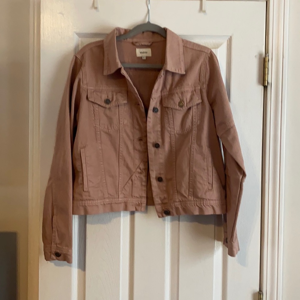Wishlist blush denim jacket w buttons size L NWOT